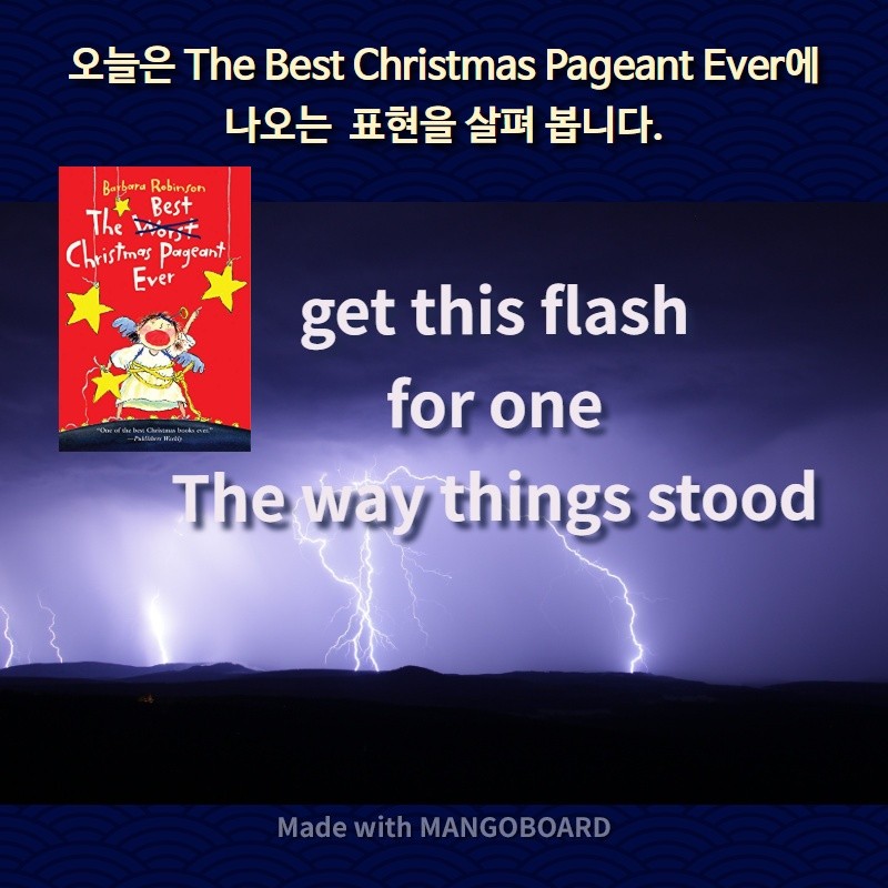 get this flash, for one, The way things stood