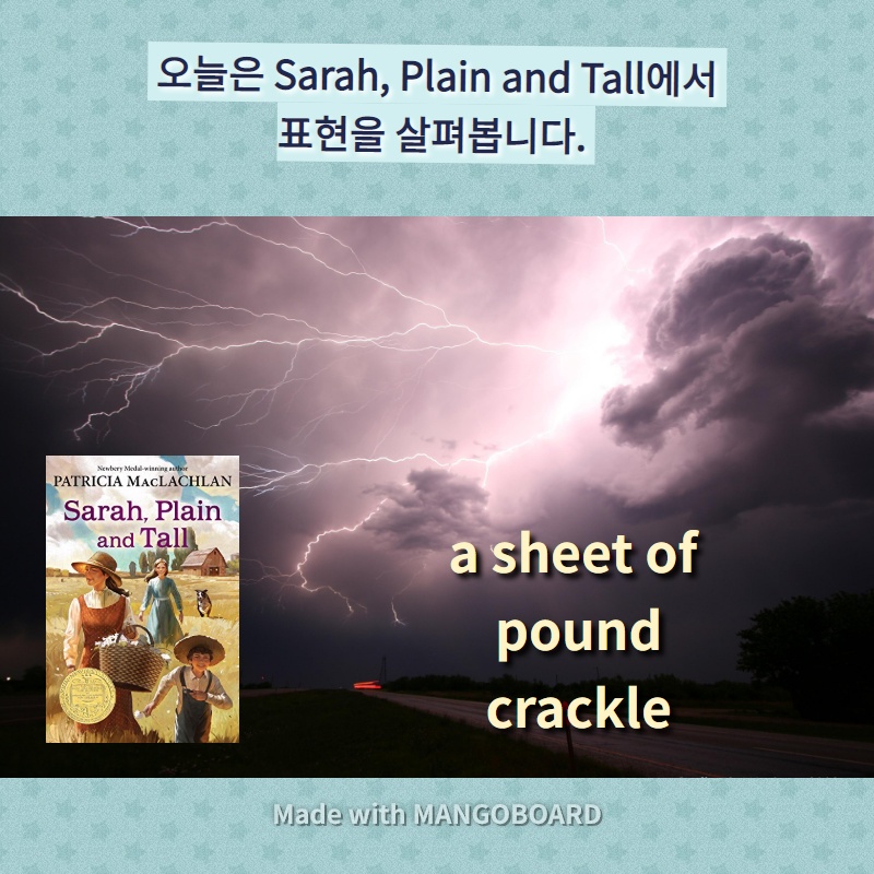 a sheet of, pound, crackle