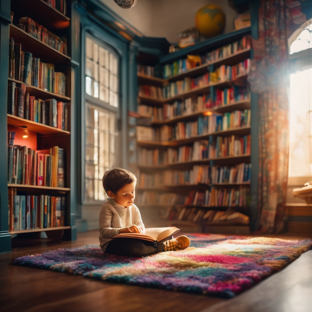 책을 읽는 아이 일러스트