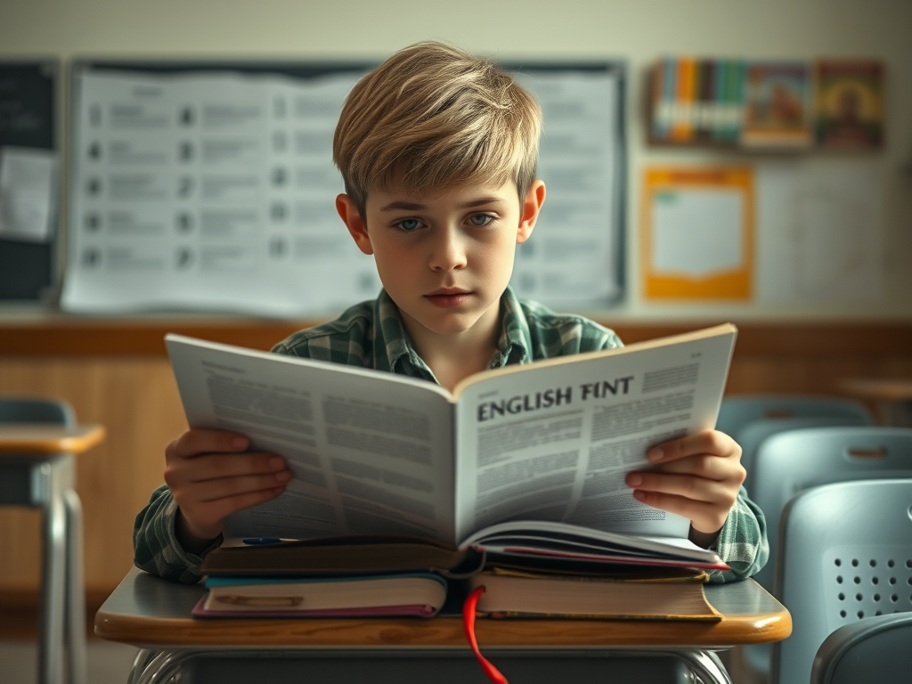고학년 영어 무너짐 사례, 긴 영어 교과서를 읽으며 부담을 느끼는 중학생