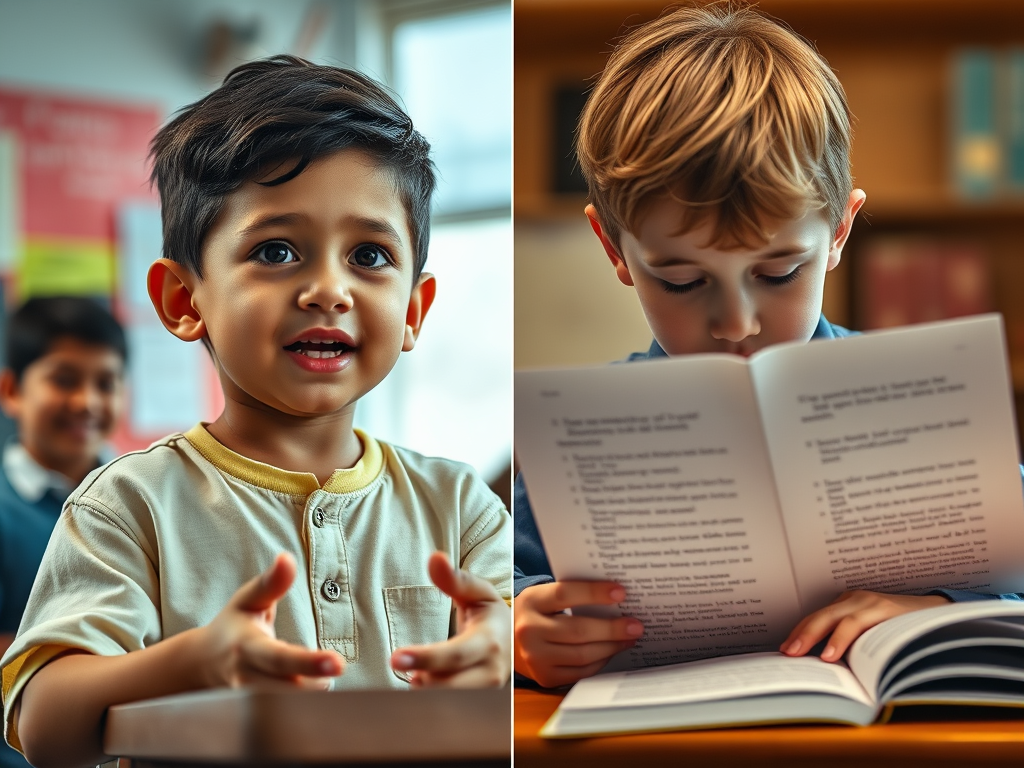 영어 스피킹과 리딩 차이를 보여주는 장면, 말하기는 자신 있지만 긴 영어 지문을 어려워하는 학생